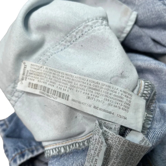 Zara 90’s Vintage Style Paper Bag Carrot Leg Ankle Jeans Size 10 - Picture 12 of 13